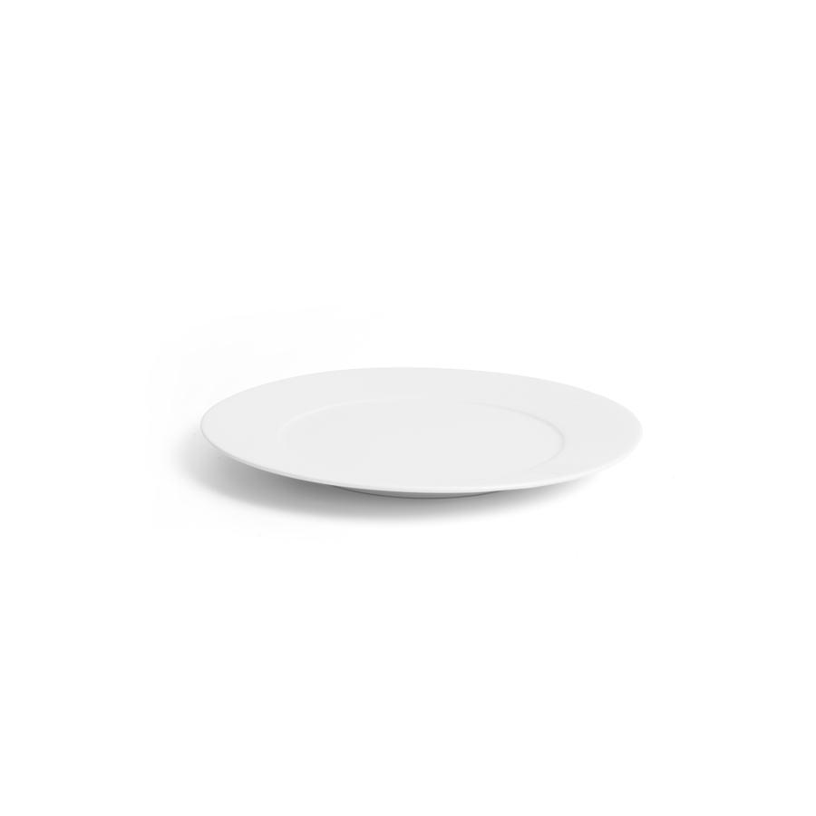 Creme Esprit Vitrified Porcelain White Round Wide Rim Fine Plate 25cm