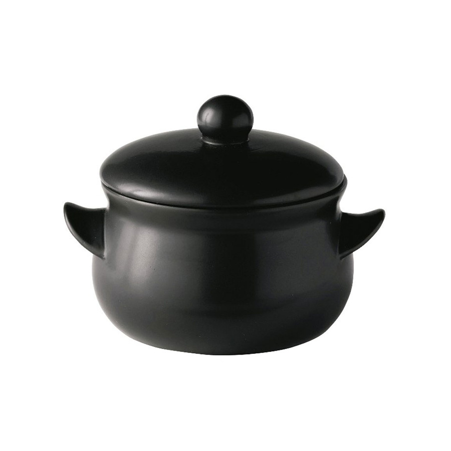 Ceraflame Black Ceramic Round Lided Mini Pan With Wings 12x11cm 21oz