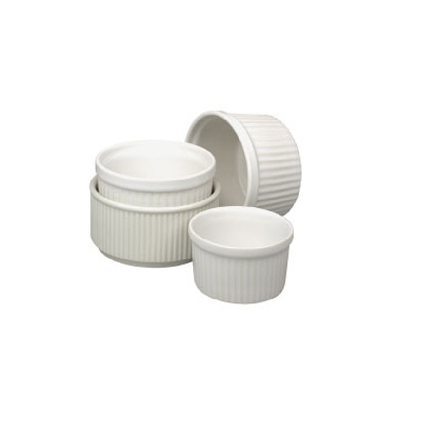 Revol French Classics Porcelain White Round Fluted Ramekin 8x3.9cm 11cl