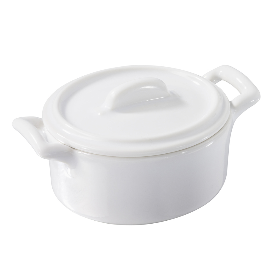 Revol Belle Cuisine Ceramic White Round Mini Cocotte With Lid 7.5x7x4.2cm 8cl