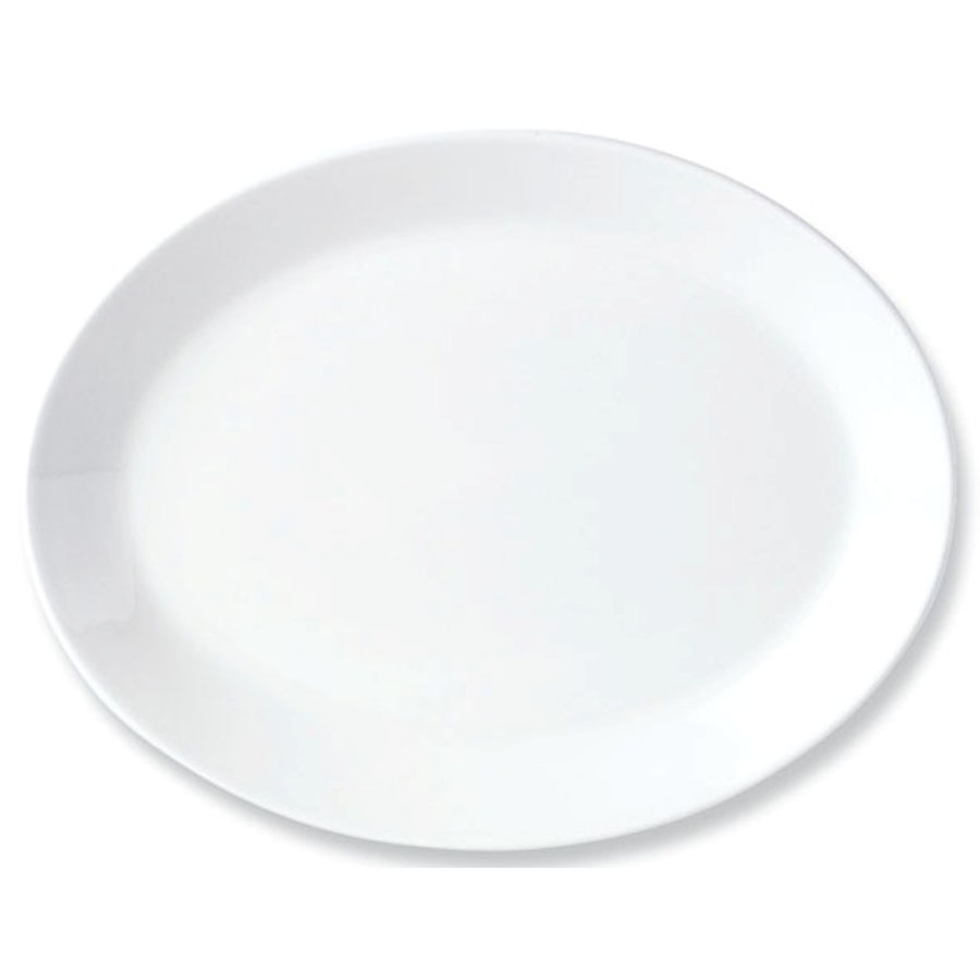 Steelite Simplicity Vitrified Porcelain White Oval Coupe Plate 30.5cm