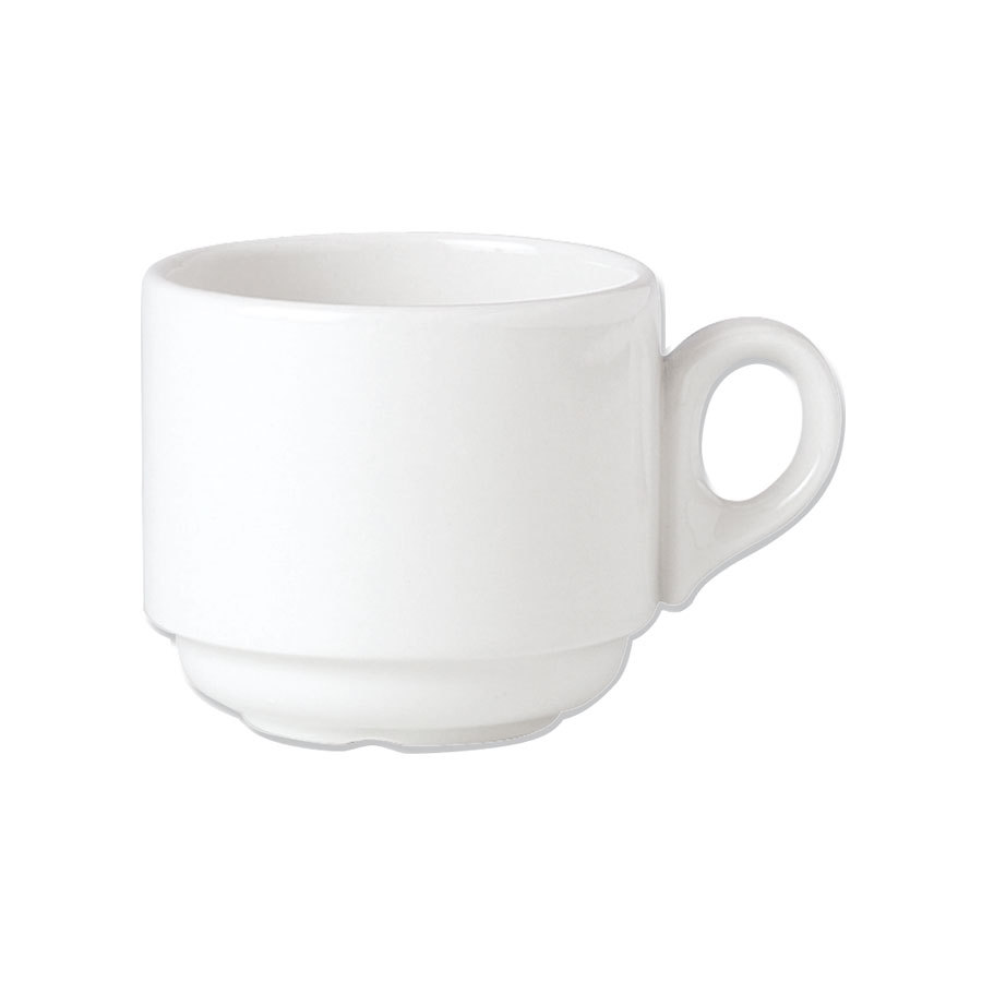 Steelite Simplicity Vitrified Porcelain White Atlanta Stacking Cup 7.5oz