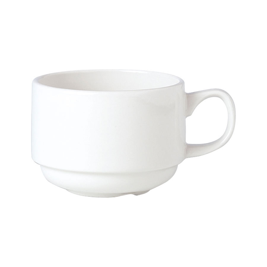 Steelite Simplicity Vitrified Porcelain White Atlanta Cup Stackable 10cl
