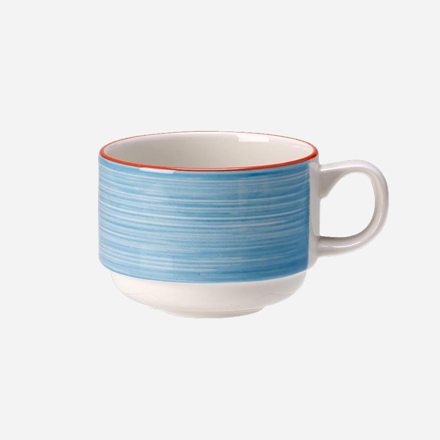Steelite Rio Vitrified Porcelain Blue Stacking Cup 17cl
