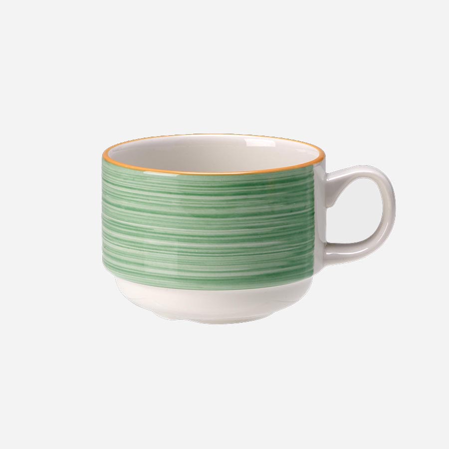 Steelite Rio Vitrified Porcelain Green Stacking Cup 17cl