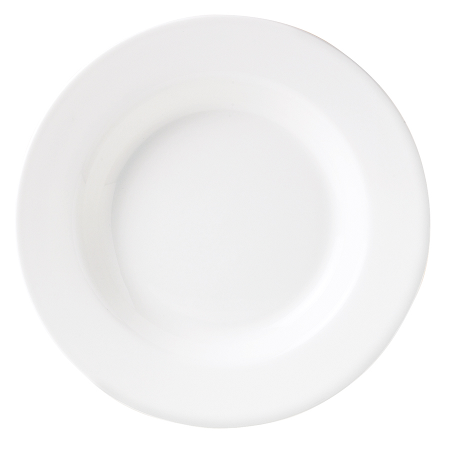 Steelite Simplicity Vitrified Porcelain White Round Soup Plate 24cm