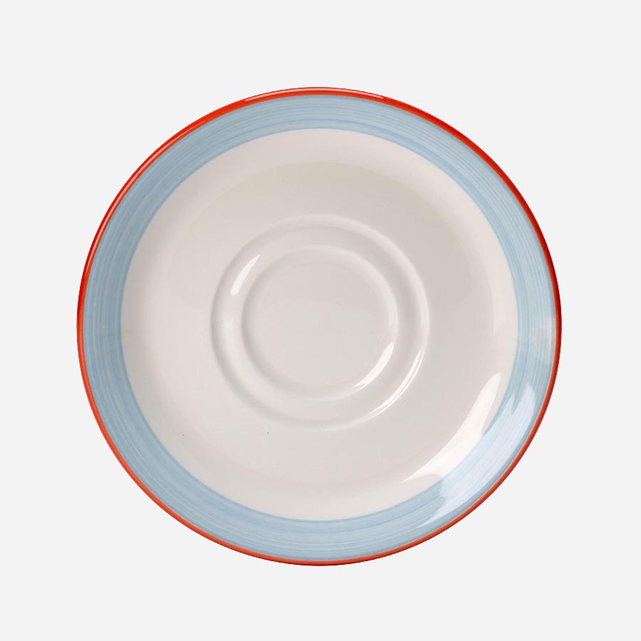 Steelite Rio Vitrified Porcelain Round Blue Double Well Saucer 14.5cm