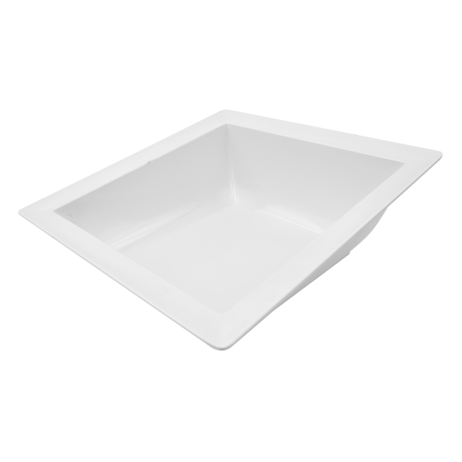 Dalebrook Dover Melamine White Square Angled Bowl 37.5cm 5.4 Litre