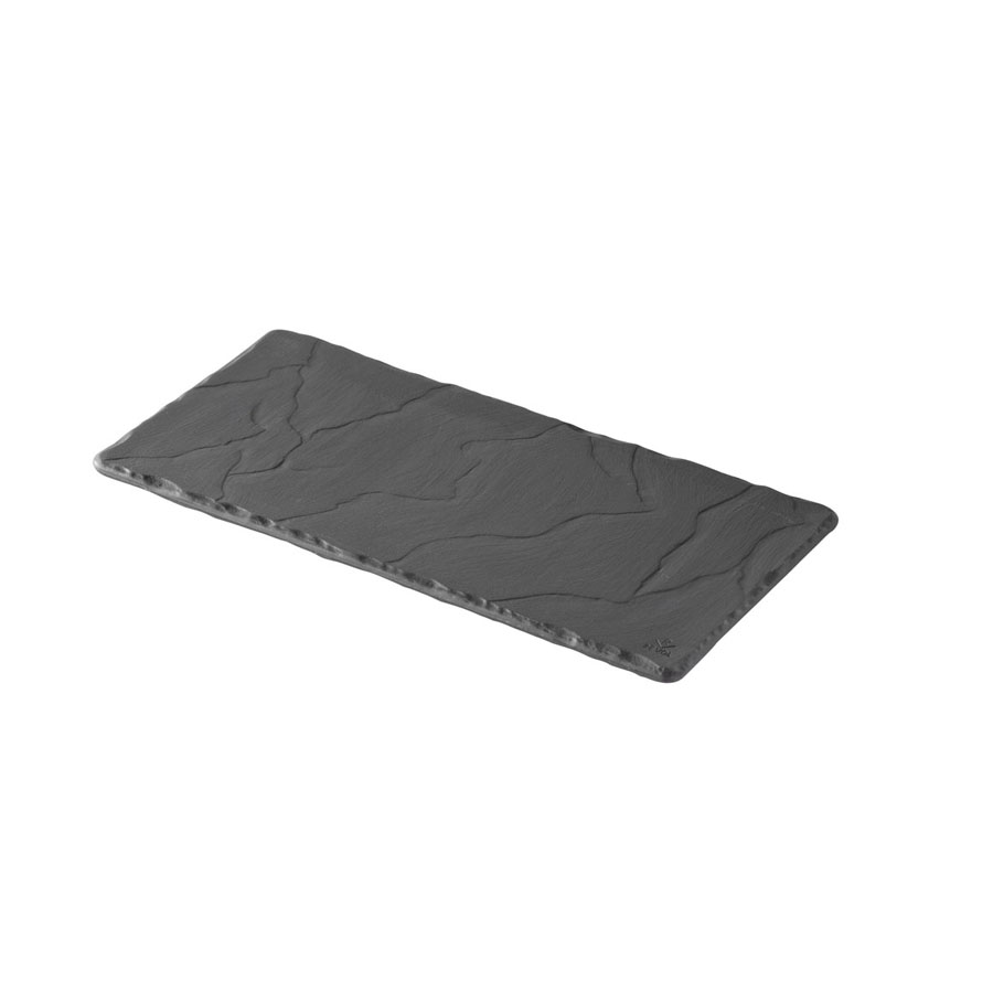 Revol Basalt Ceramic Black Rectangular Tray 25x12cm