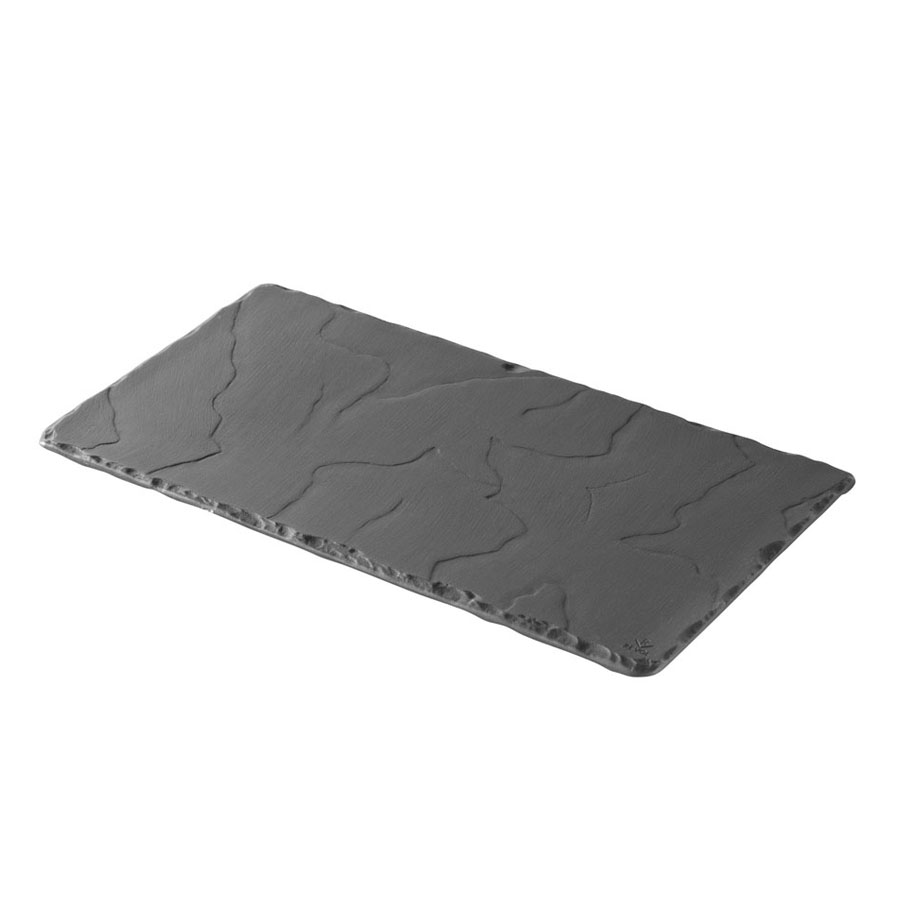 Revol Basalt Ceramic Black Rectangular Tray 30x16cm