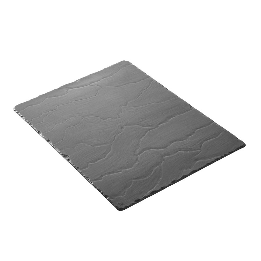 Revol Basalt Ceramic Black Rectangular Tray 40x30cm