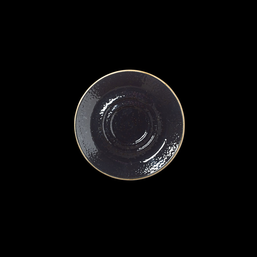 Steelite Craft Vitrified Porcelain Liquorice Round Double Well Saucer 14.5cm