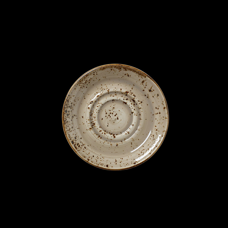 Steelite Craft Vitrified Porcelain Porcini Round Double Well Saucer 14.5cm