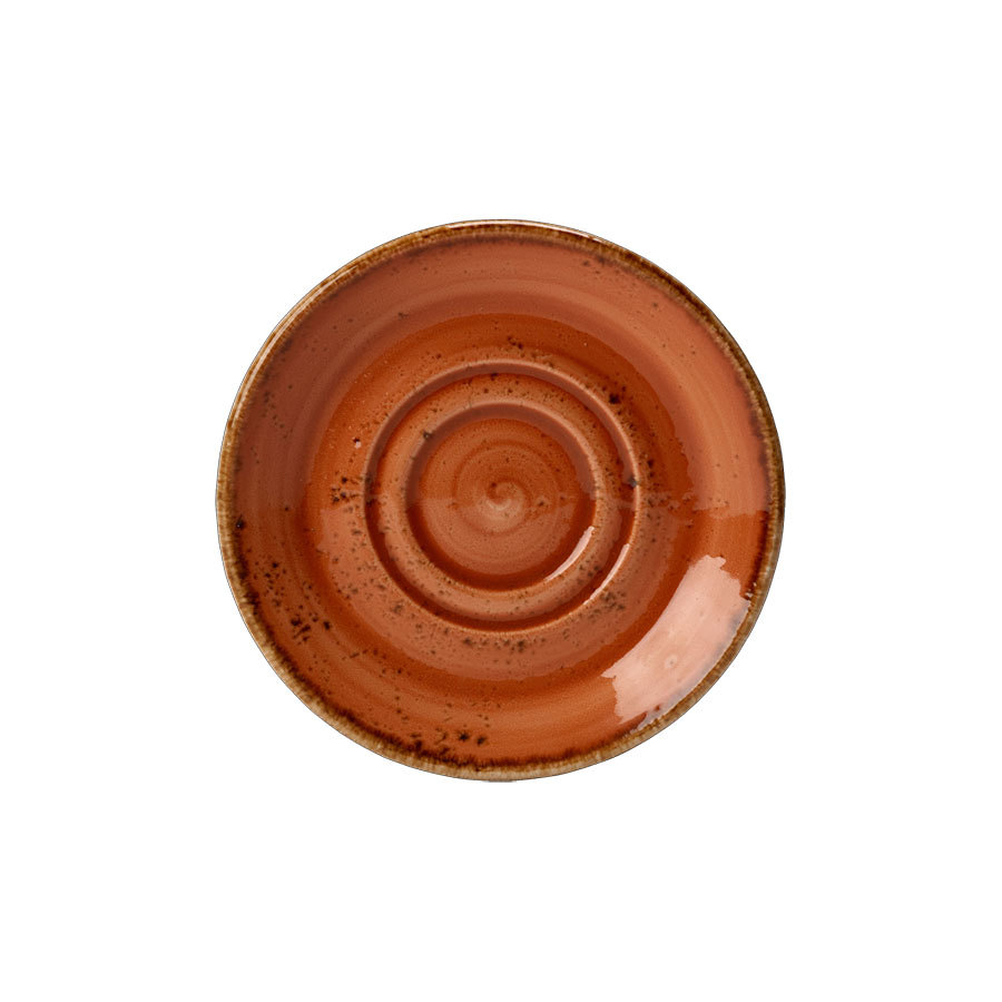 Steelite Craft Vitrified Porcelain Terracotta Round Double Well Saucer 14.5cm