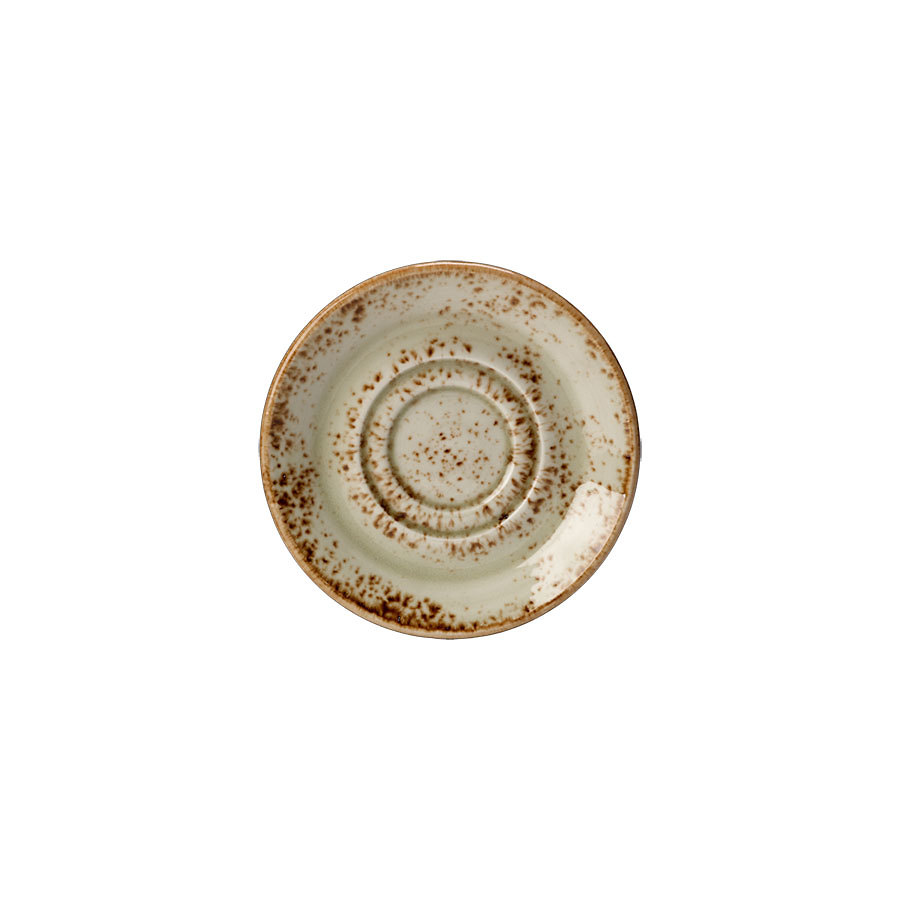 Steelite Craft Vitrified Porcelain Green Round Double Well Saucer 11.75cm