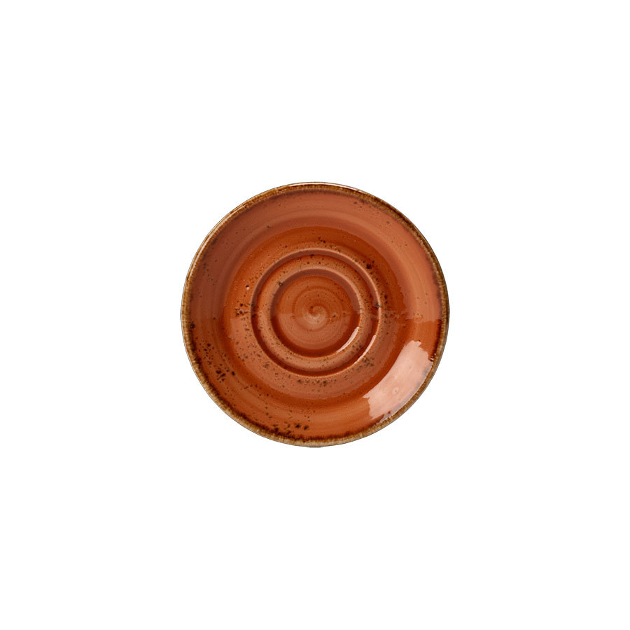 Steelite Craft Vitrified Porcelain Terracotta Round Double Well Saucer 11.75cm