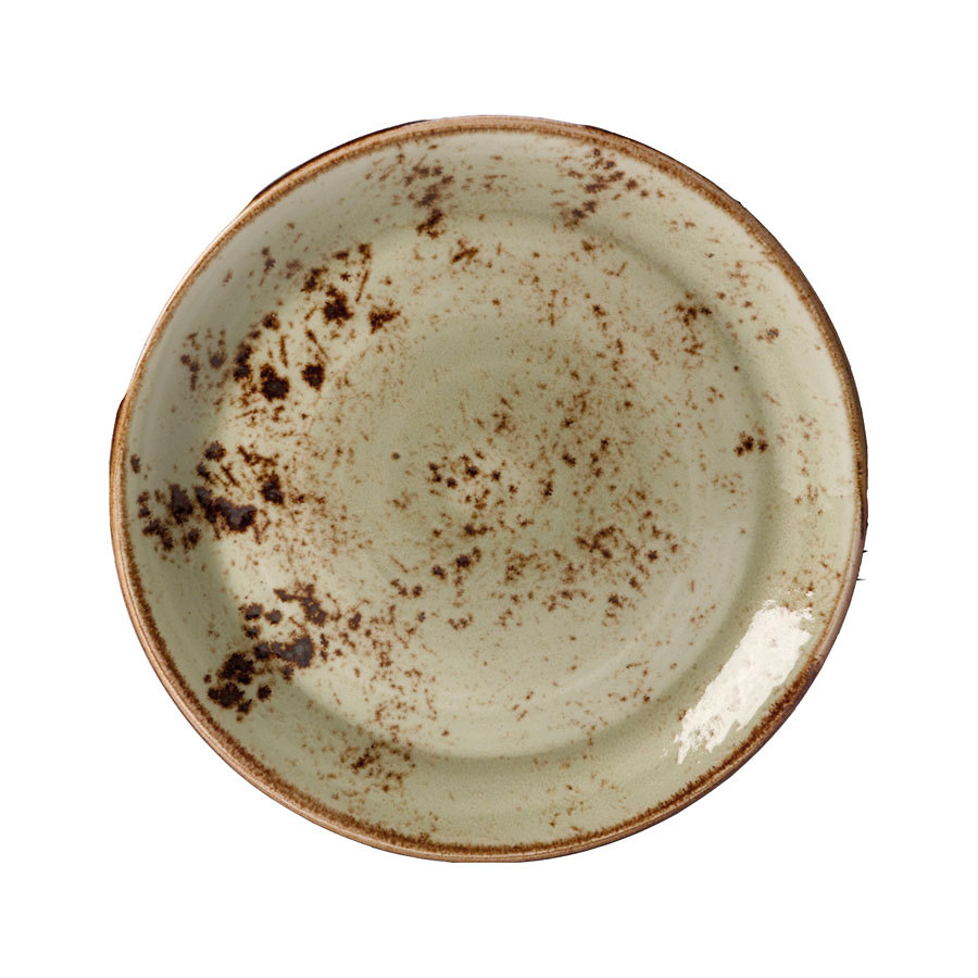 Steelite Craft Vitrified Porcelain Green Round Coupe Plate 25.25cm
