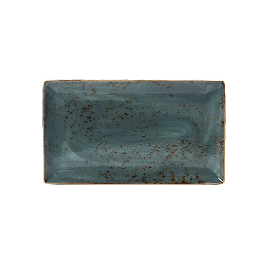 Steelite Craft Vitrified Porcelain Blue Rectangular Three Plate 33cmx19cm 33cmx19cm