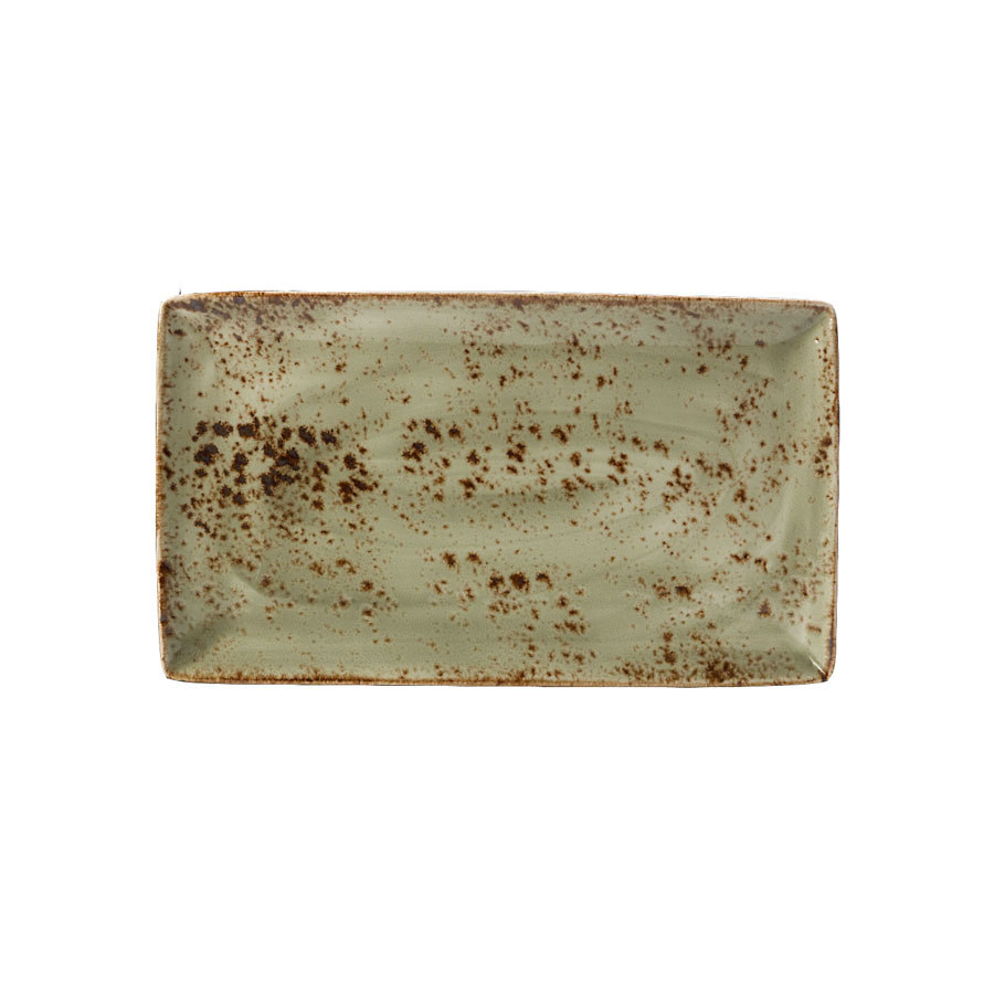 Steelite Craft Vitrified Porcelain Green Rectangular Three Plate 33cmx19cm