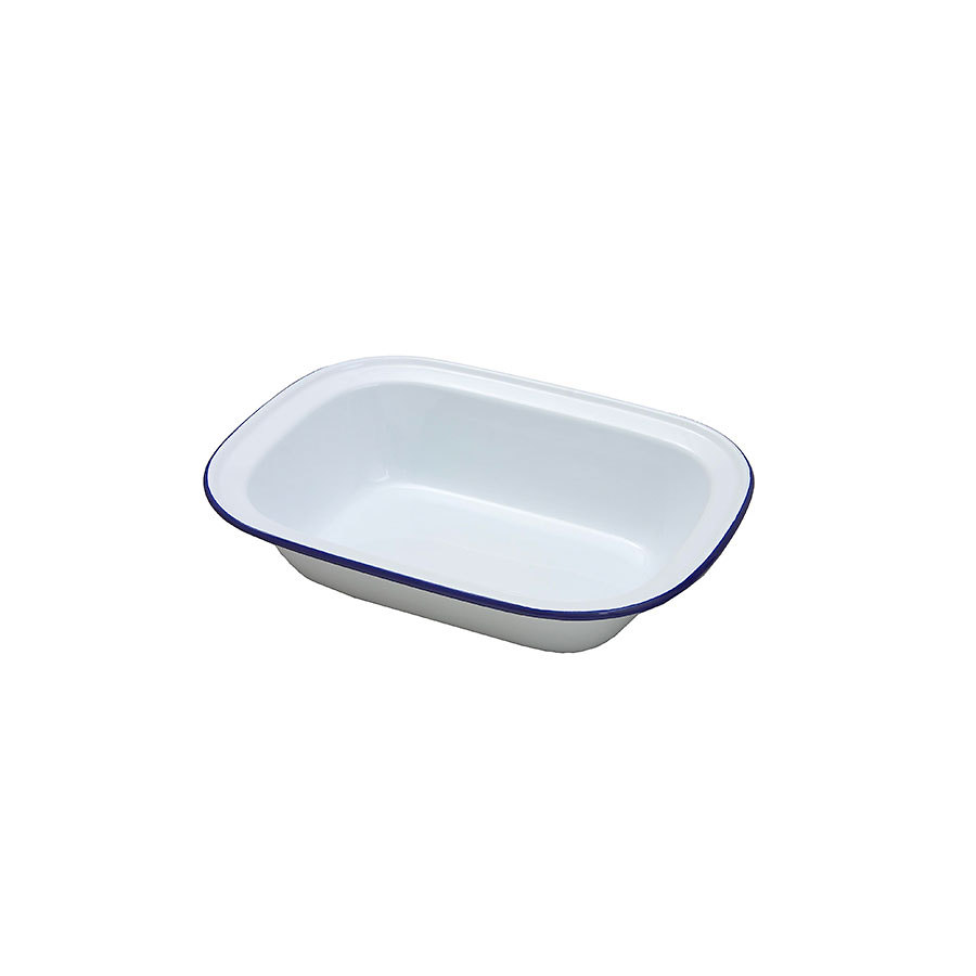 Enamel Oblong Pie Dish 16cm