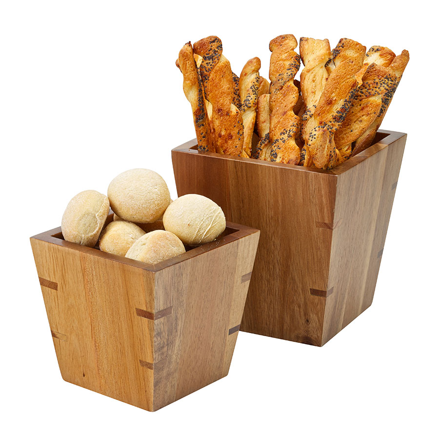 Set Of 2 Bamboo Riser / Display Bowls