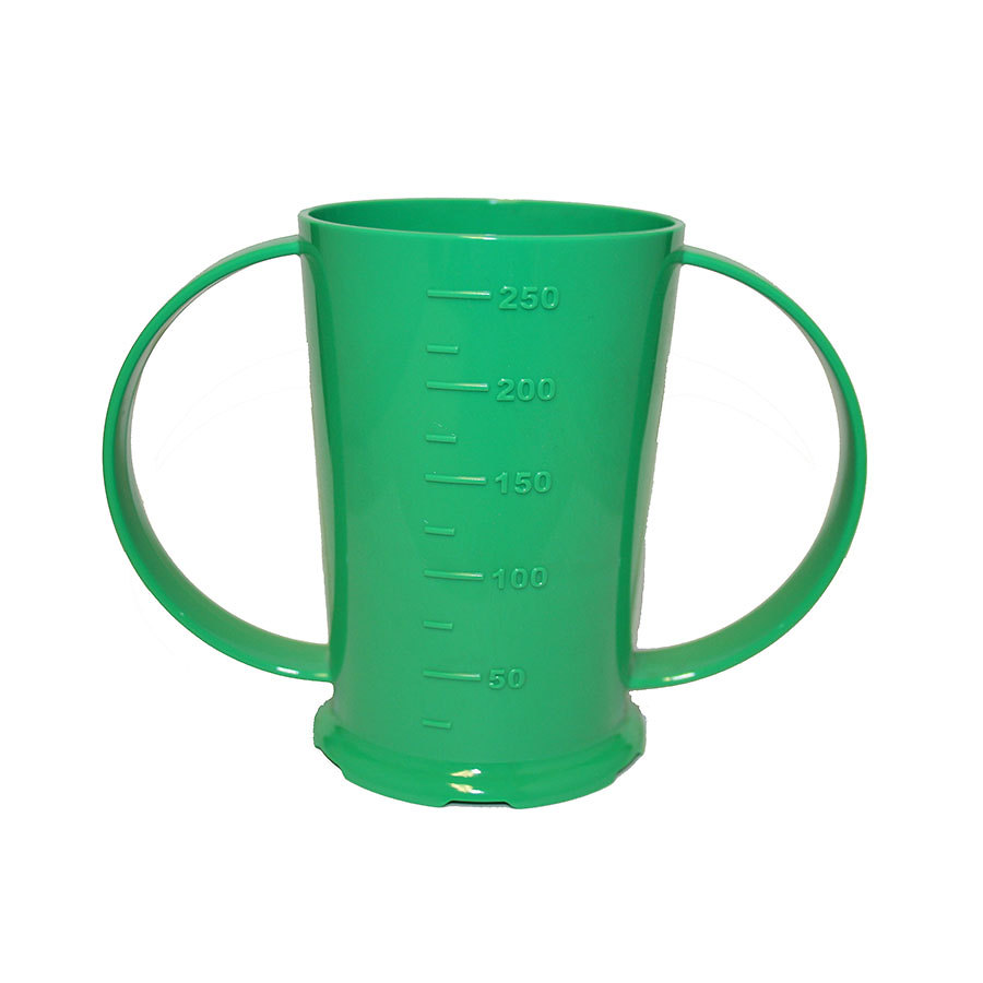 Harfield Polycarbonate Emerald Green 2 Handled Graduated Beaker 6.8x10cm 200ml