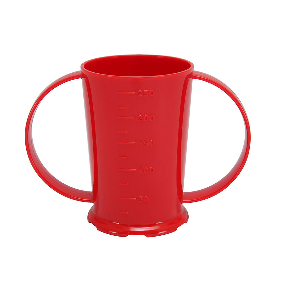 Harfield Polycarbonate Red 2 Handled Graduated Beaker 6.8x10cm 200ml