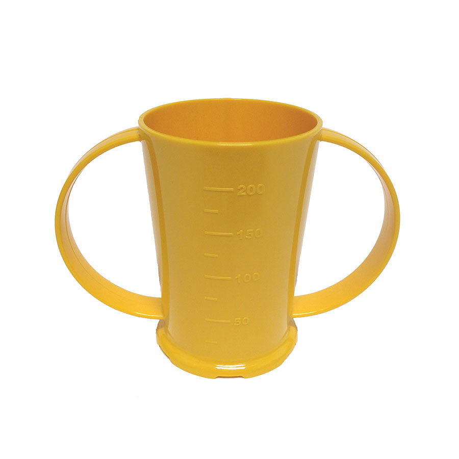 Harfield Polycarbonate Yellow 2 Handled Graduated Beaker 6.8x10cm 200ml