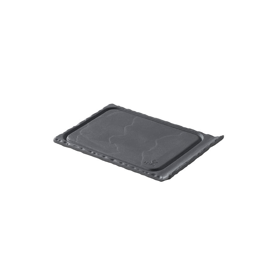 Revol Basalt Ceramic Black Small Grooved Tray 11.5cm