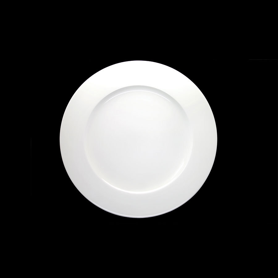 Creme Monet Vitrified Porcelain White Round Rim Plate 23cm