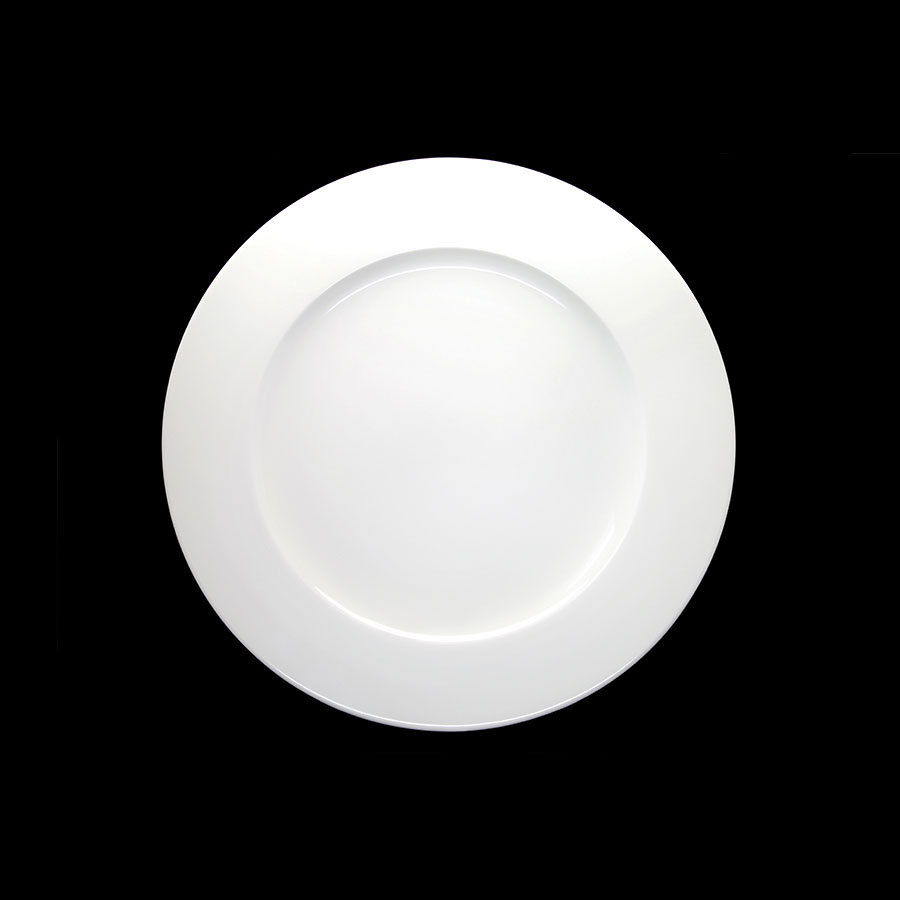 Creme Monet Vitrified Porcelain White Round Rim Plate 25.4cm