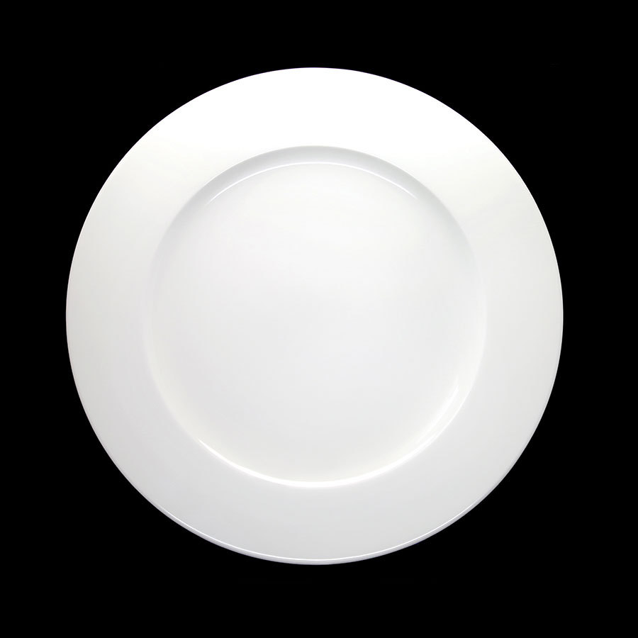 Creme Monet Vitrified Porcelain White Round Rim Plate 31cm