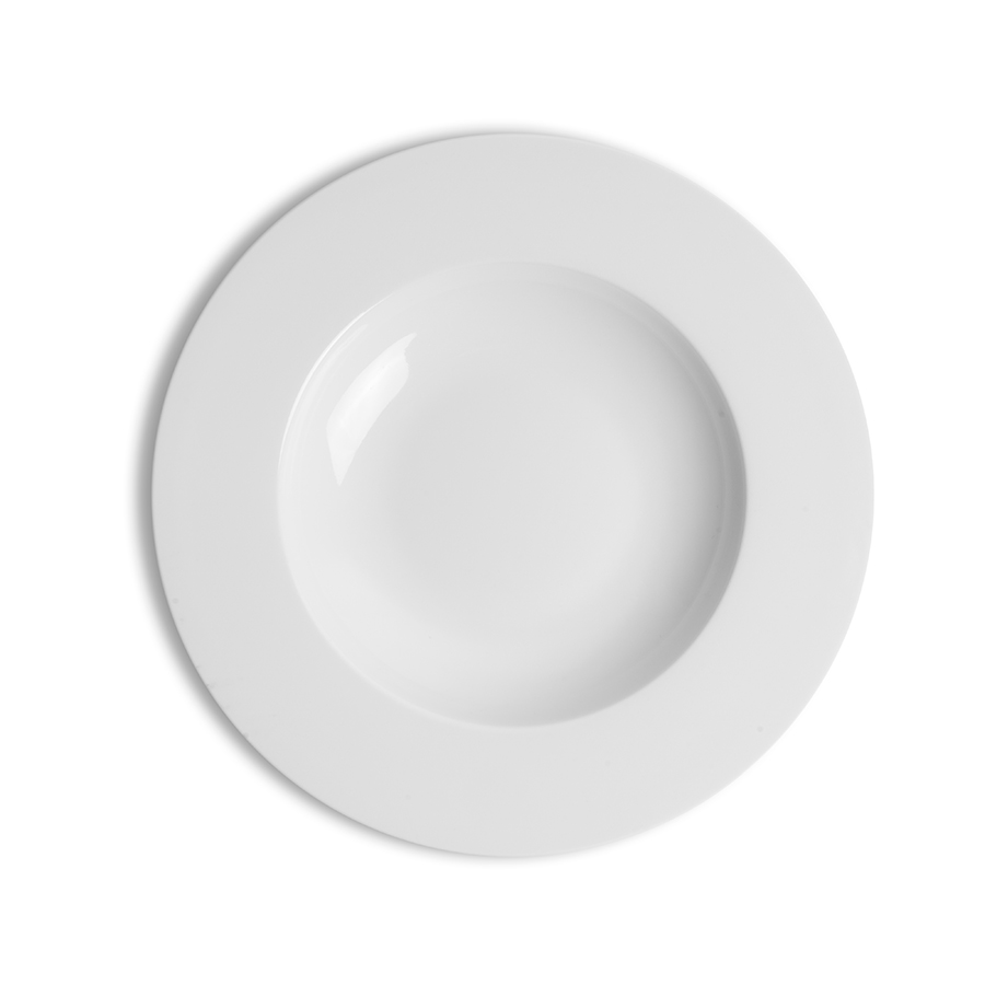 Creme Monet Vitrified Porcelain White Round Rim Soup Bowl 23cm