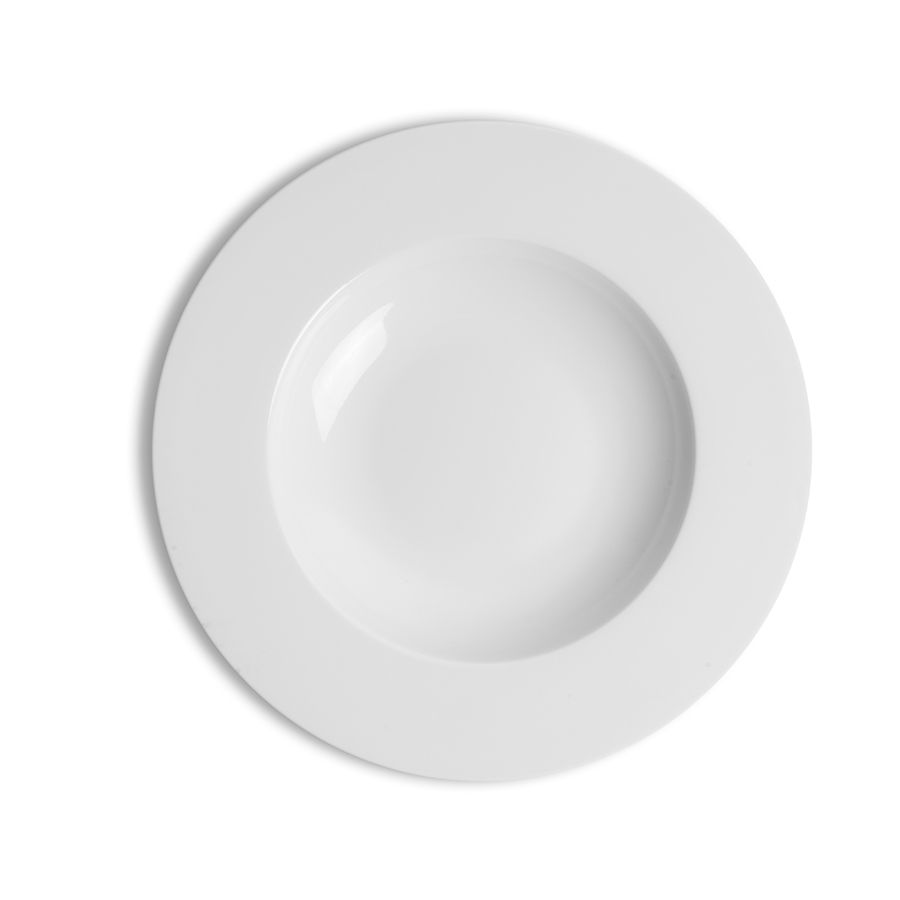 Creme Monet Vitrified Porcelain White Round Rim Bowl 26cm