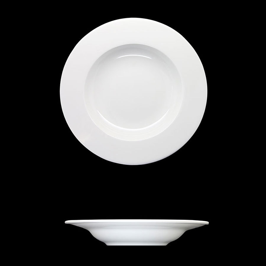 Creme Monet Vitrified Porcelain White Round Rim Bowl 30cm