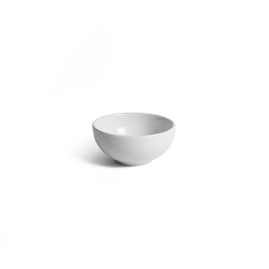 Creme Monet Vitrified Porcelain White Round Side Bowl 9cm