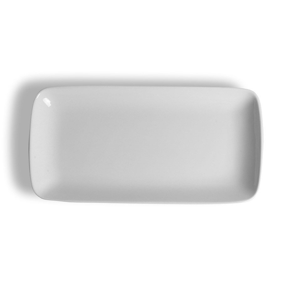 Creme Matisse Vitrified Porcelain White Oblong Plate 35.5x16.5cm