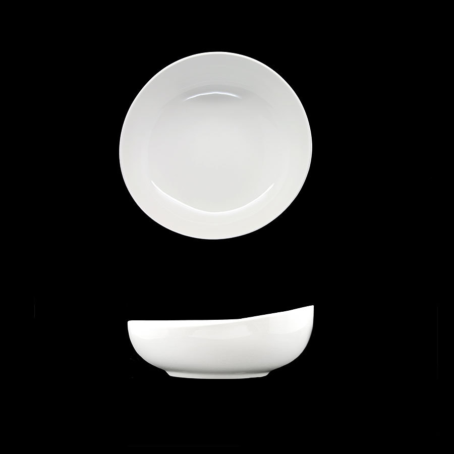 Creme Renoir Vitrified Porcelain White Round Coupe Kick Bowl 18cm