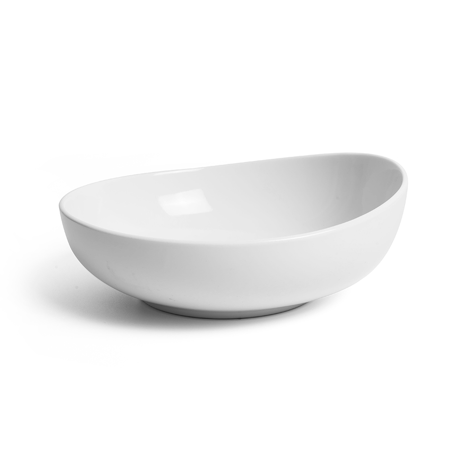 Creme Renoir Vitrified Porcelain White Round Coupe Kick Bowl 21cm