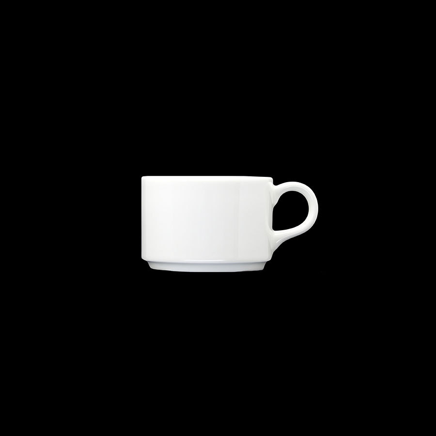 Creme Monet Vitrified Porcelain White Stacking Cup 20cl 7oz