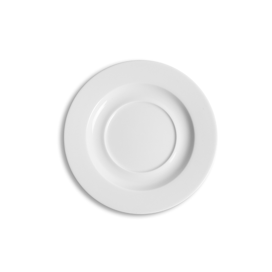 Creme Monet Vitrified Porcelain White Round Soup Bowl Saucer 17cm