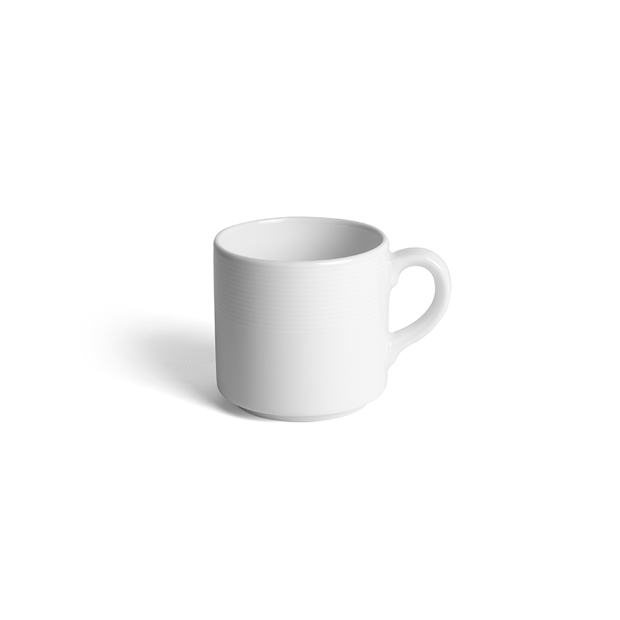 Creme Cezanne Vitrified Porcelain White Stacking Cup 9cl 3oz