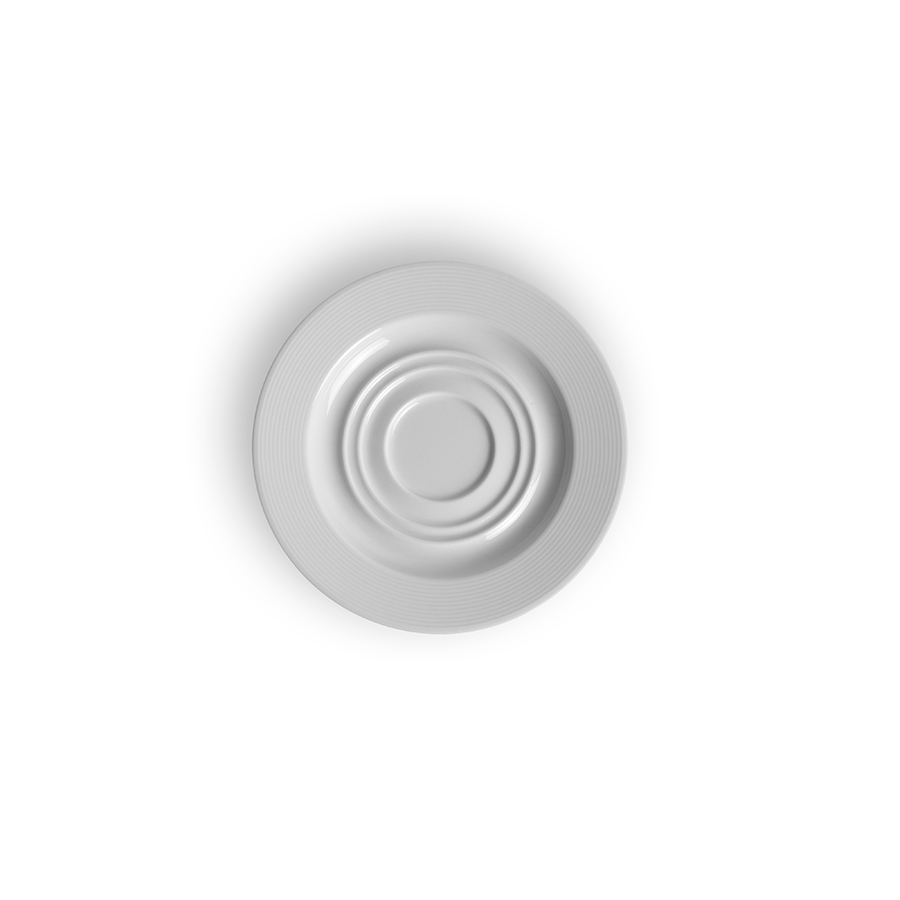 Creme Cezanne Vitrified Porcelain White Round Large Saucer 15cm