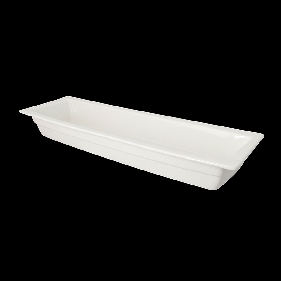 Creme Galerie Vitrified Porcelain White Gastronorm Dish 2/4 65mm Deep