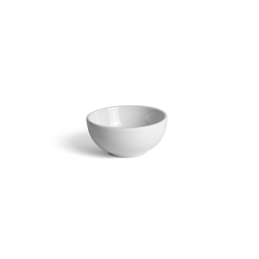 Creme Cezanne Vitrified Porcelain White Round Side Bowl 12cm