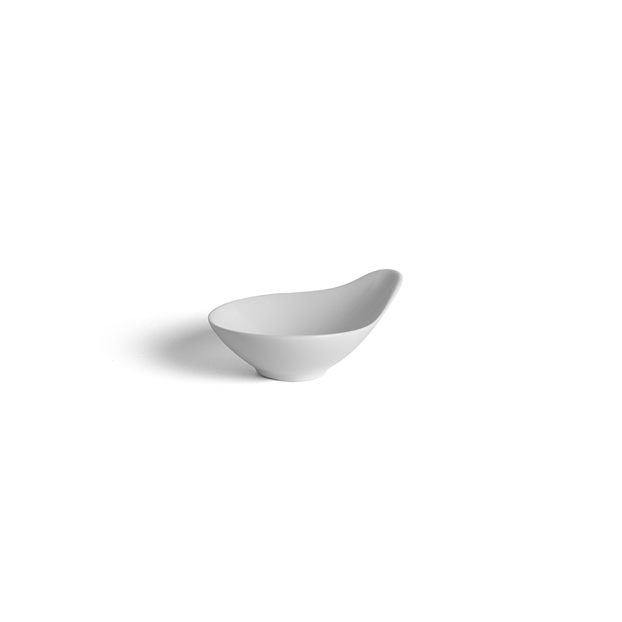 Creme Miniatures Vitrified Porcelain White Teardrop bowl 10.7x8.4x3cm