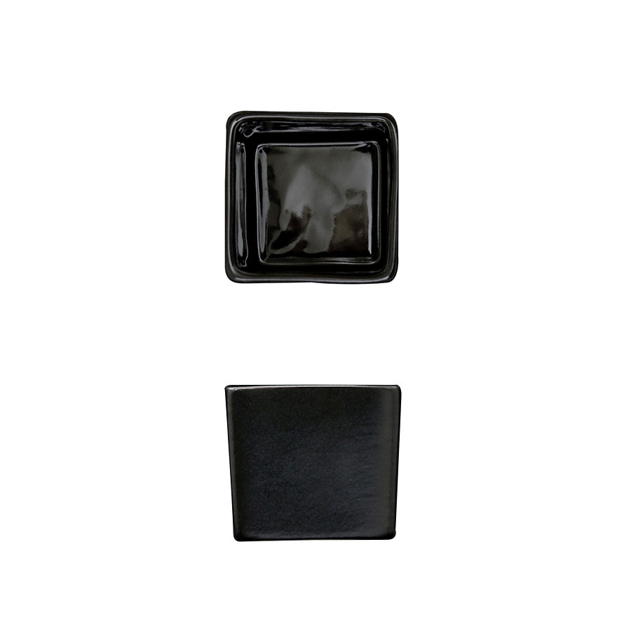 Creme Miniatures Vitrified Porcelain Black Cube 5.9x4.9cm