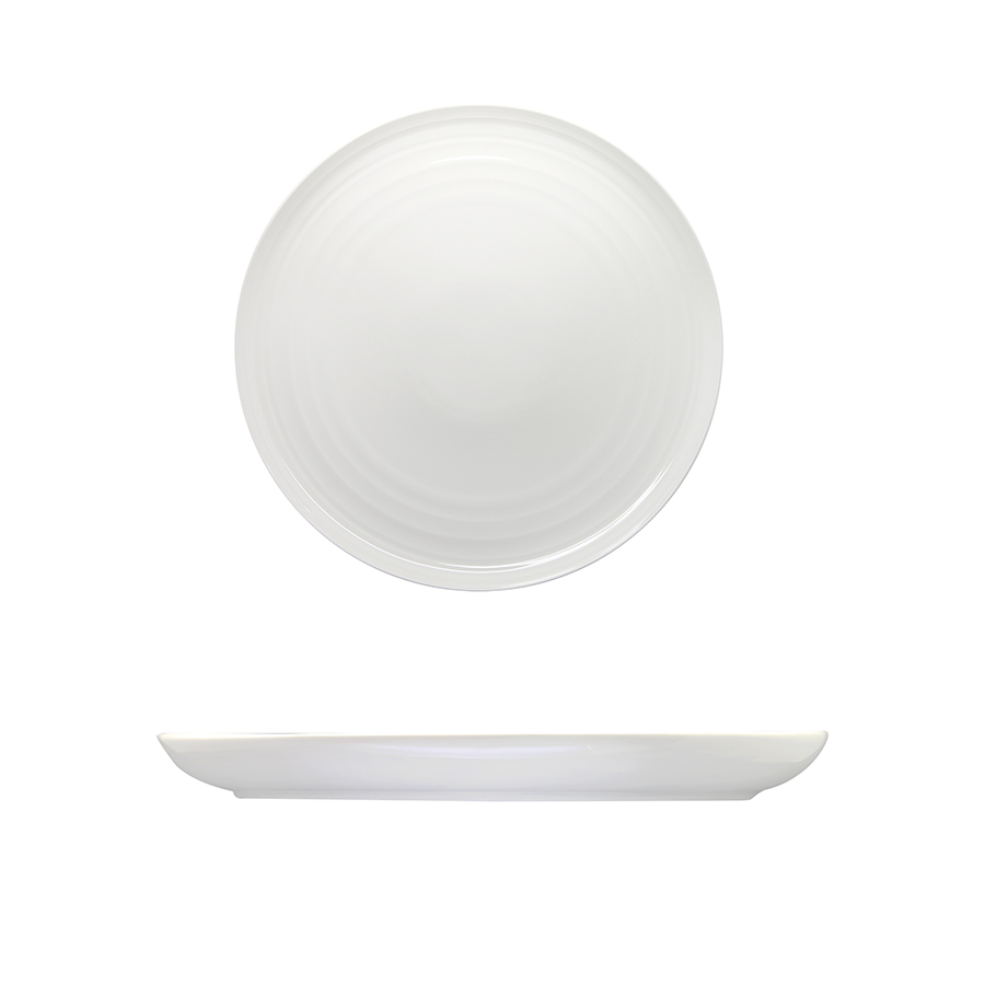 Artisan Creme Vitrified Fine China White Round Coupe Plate 17cm