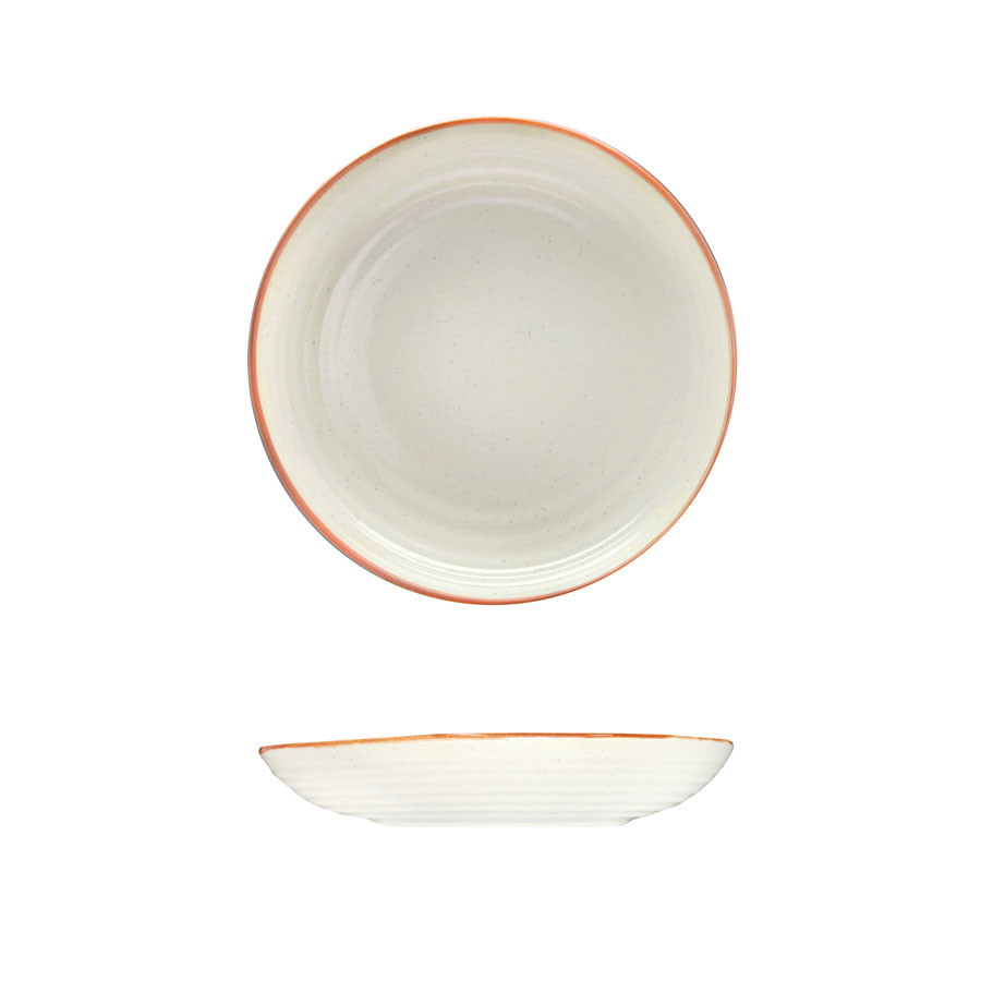 Artisan Coast Vitrified Fine China Cream Round Deep Coupe Bowl 25cm