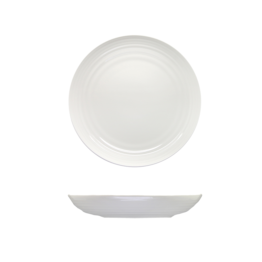 Artisan Creme Vitrified Fine China White Round Deep Coupe Bowl 25cm